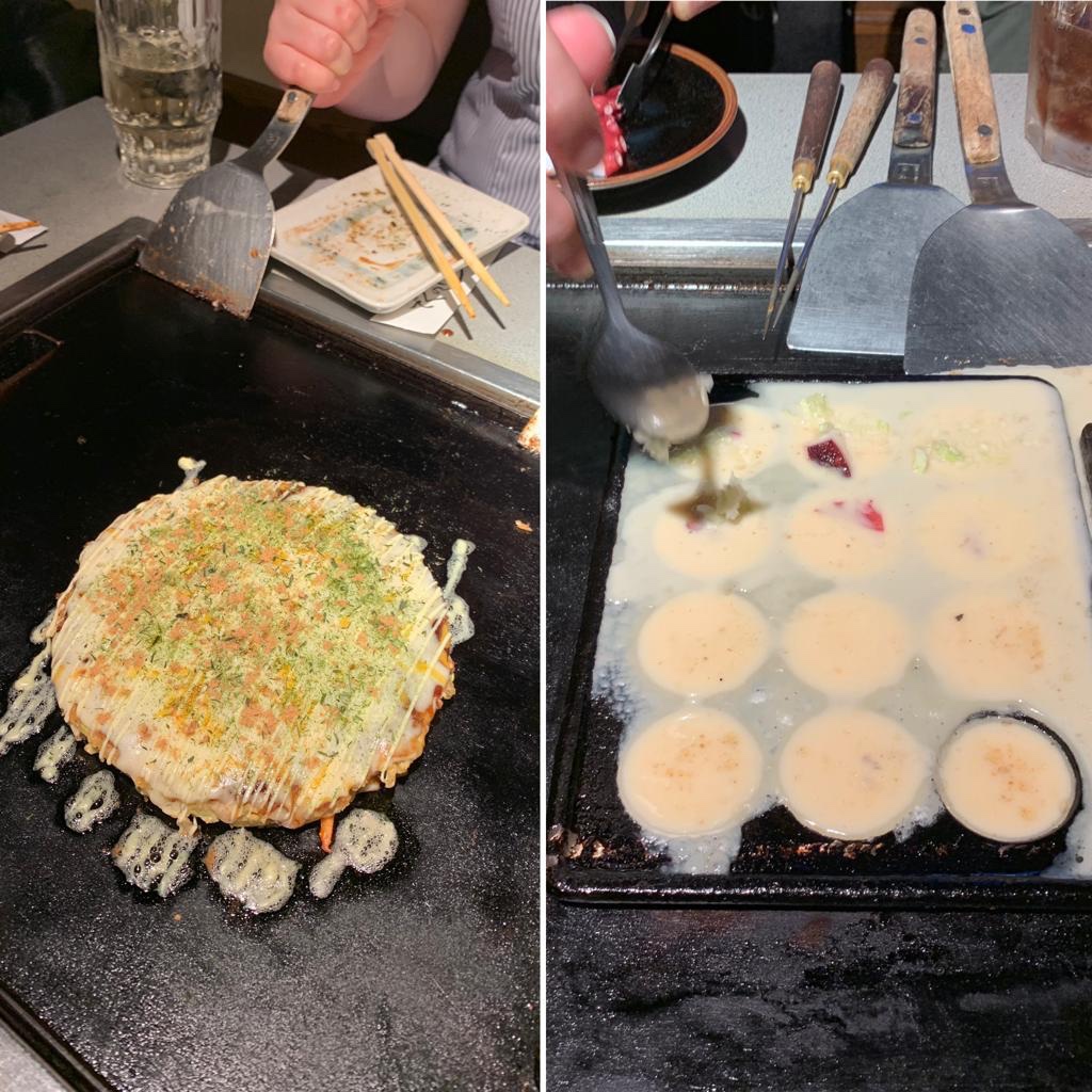 Okonimayki and takoyaki