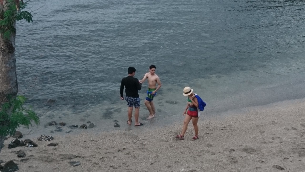 Playing on the beach
