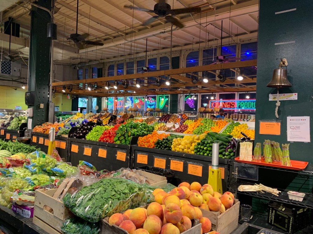 Colorful choices of fruit and veggies